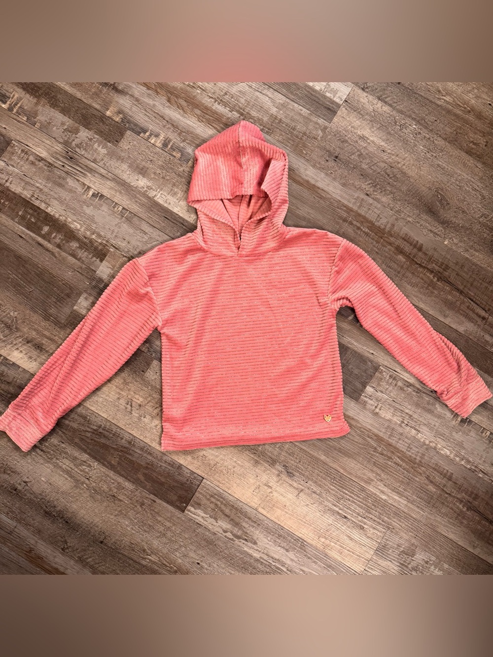 Vince Camuto Kids size 8 Pink Ribbed Hooded Pullover